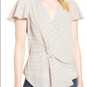 Trouve Flutter Sleeve Blouse